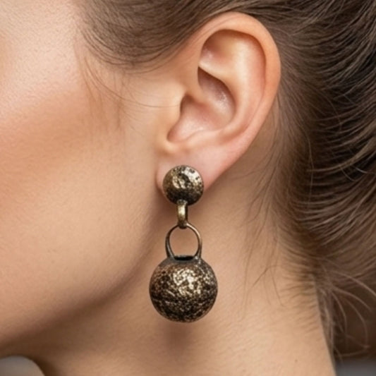 Pendientes Bronce Dorado Envejecido Vintage – Arte y Artesanía Exclusiva