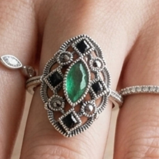 Anillo Mujer Vintage y Piedras Naturales - Diseño Joyería Osnor