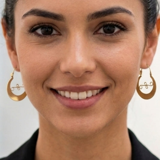 Aros Argollas Canarias Plata 925 Liso Brillo Dorado | Joyería Osnor