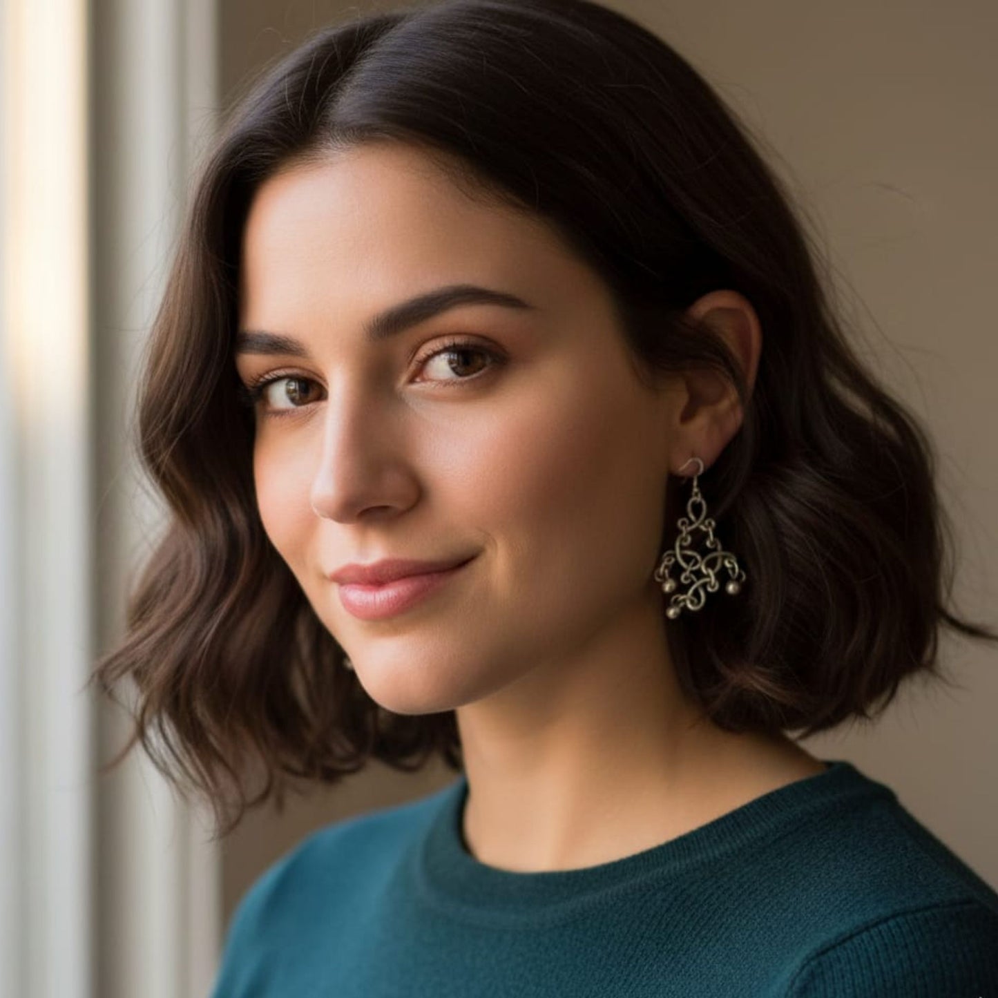 Pendientes de zamak con arabescos y bolas puestos - Joyería vintage elegante - Joyería Osnor