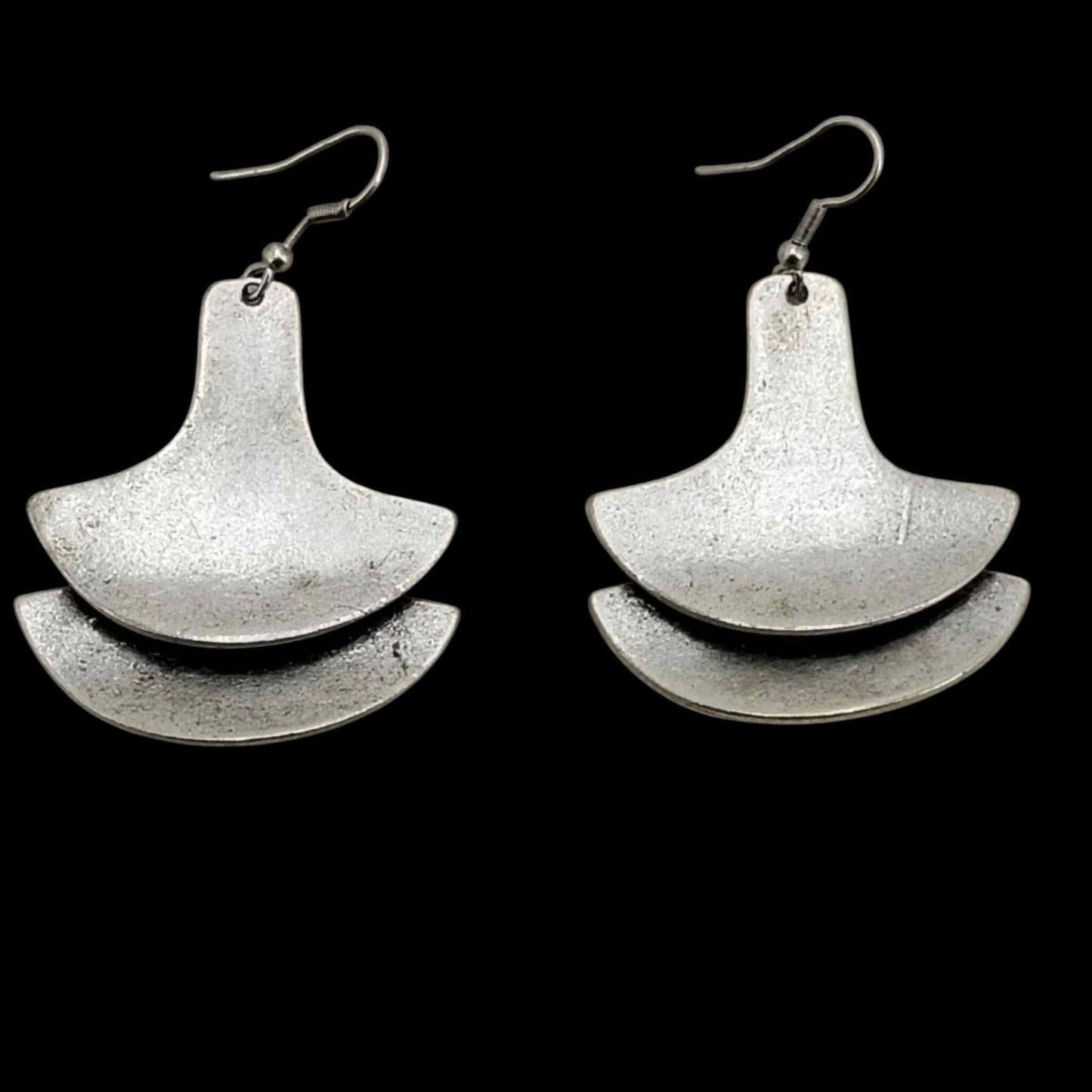 Pendientes Geométricos de Zamak - Doble Media Luna