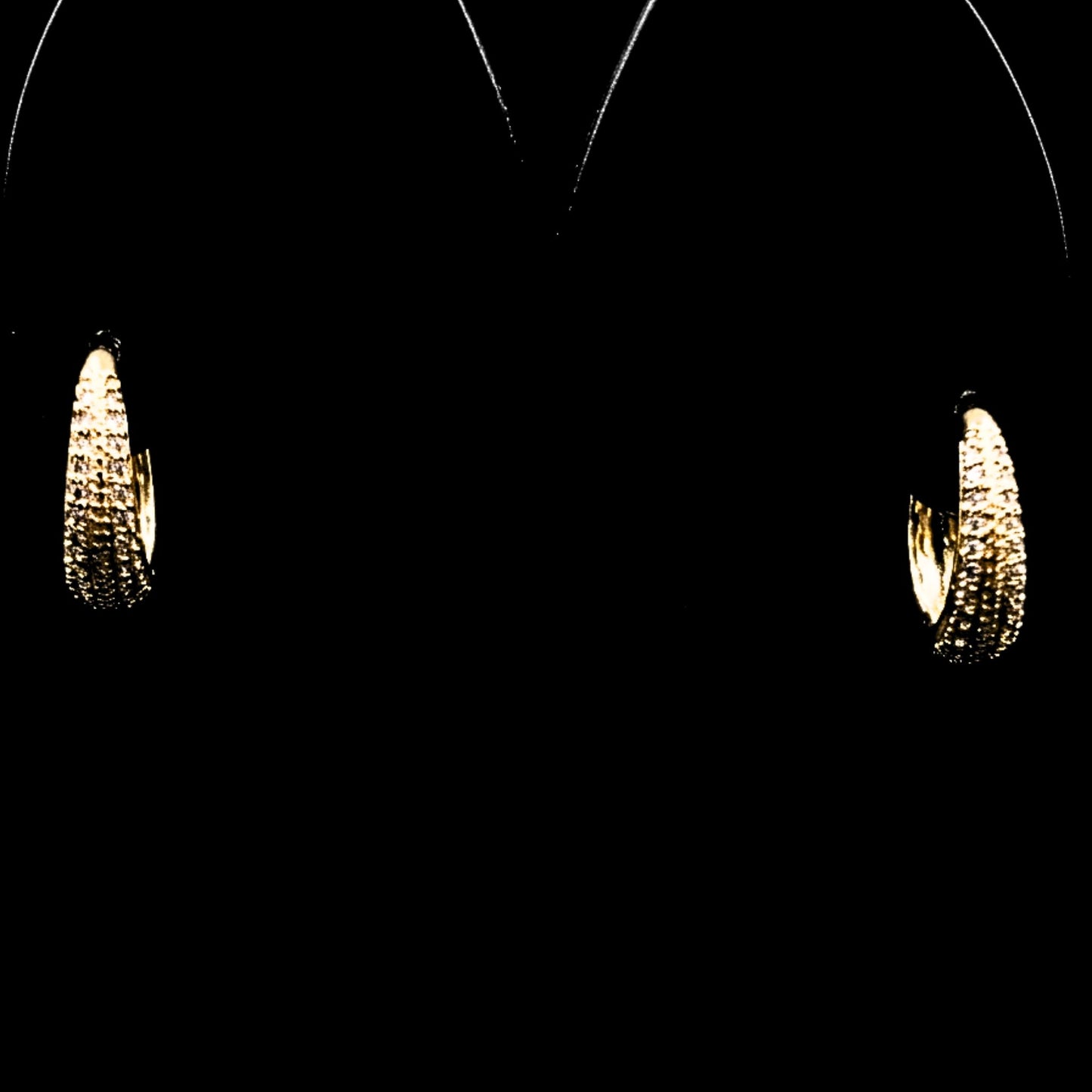 Pendientes Aros Circonitas Engastadas | Chapado Oro 14K