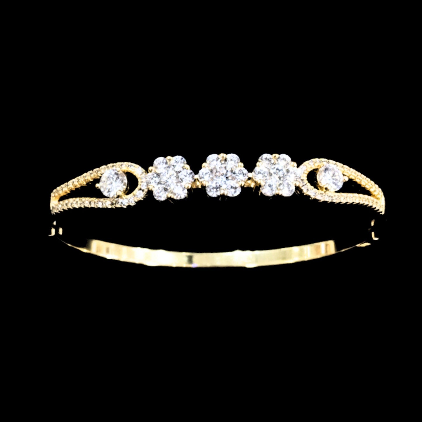 Brazalete Flores de Circonitas · Chapado Oro 14K