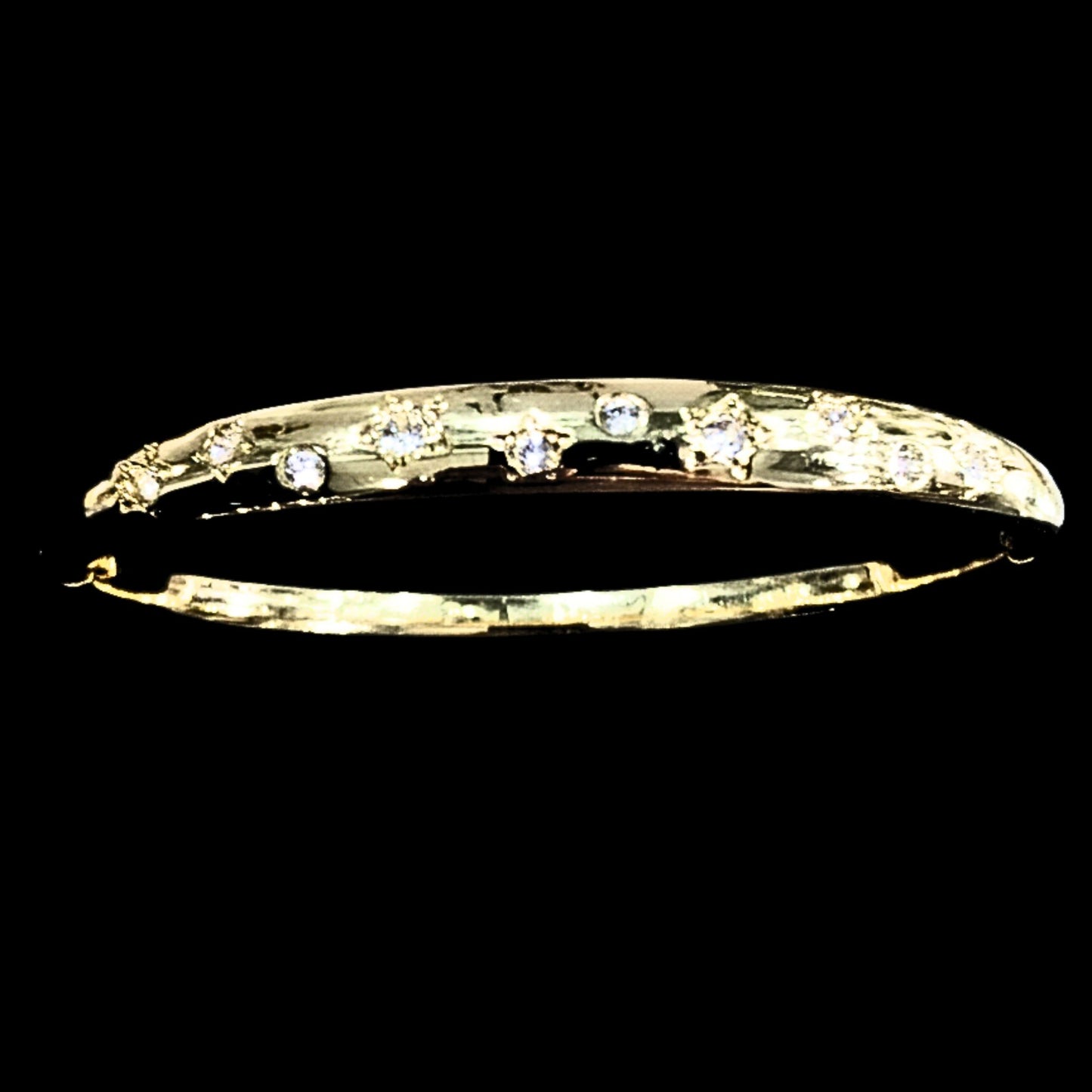 Brazalete Dorado con Circonitas Engastadas | Acero Chapado en Oro 14ktes