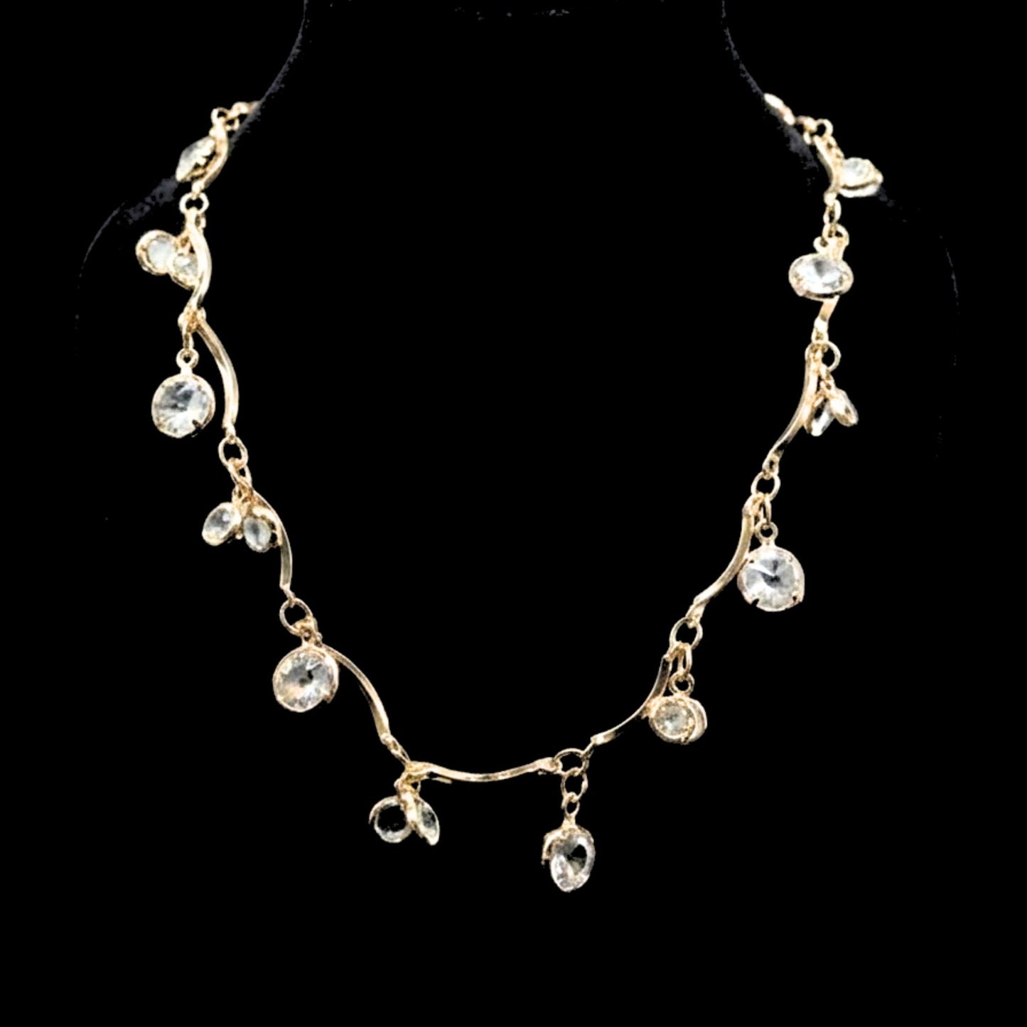 Collar Gargantilla Acero Chapado Oro 14K Con Circonitas Joyería Elegante
