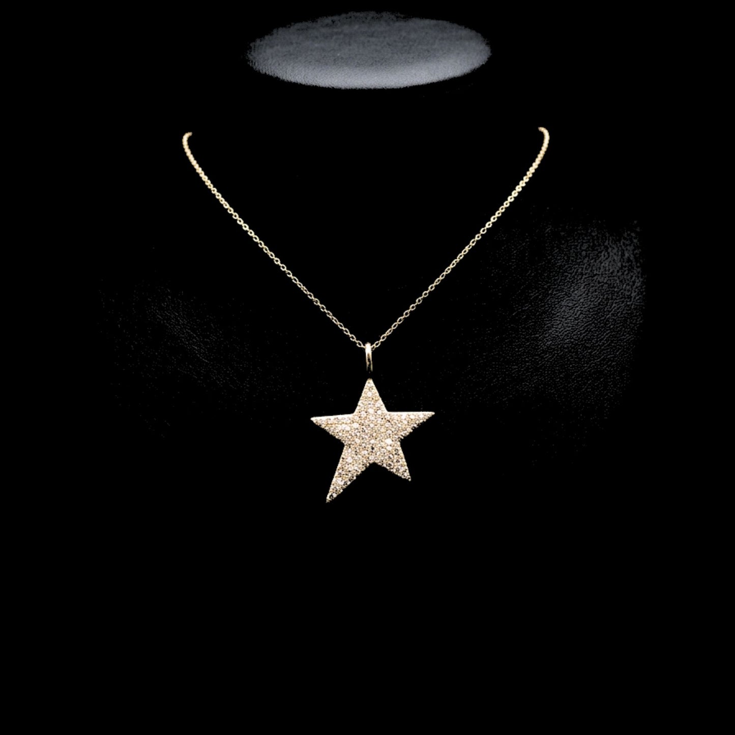 Collar Gargantilla Estrella con Circonitas Blancas Acero Chapado Oro 14K