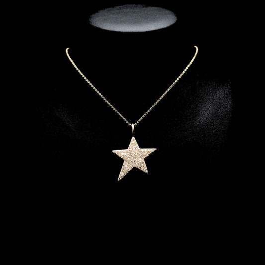Collar Gargantilla Estrella con Circonitas Blancas | Acero Chapado Oro 14K
