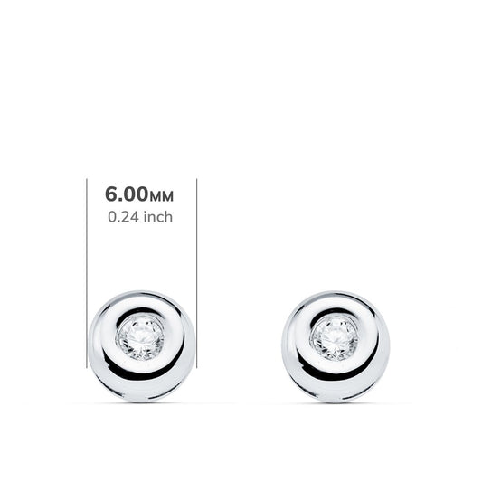 18K PENDIENTES CHATON ORO BLANCO DIAMANTES LABORATORIO 0,140 QTS VS2-G. MEDIDA: 5,5 X 5,5 MM. CIERRE PRESION