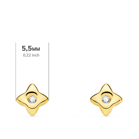 18K PENDIENTES ORO AMARILLO ESTRELLA DIAMANTES LABORATORIO 0,040 QT VS2-G. MEDIDA: 5,5X5,5 MM. CIERRE PRESION