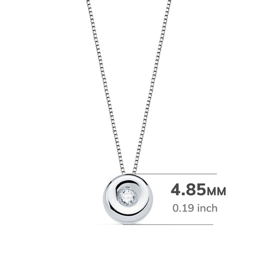 18K GARGANTILLA ORO BLANCO CHATON 4,85 MM DIAMANTE LABORATORIO 1,50MM 0,015 QTS. G-VS2 CADENA 42CM