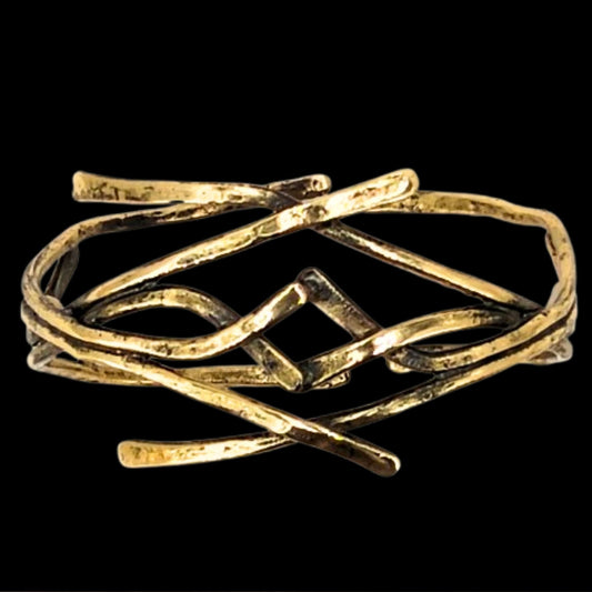 pulsera brazalete de bronce diseño exclusivo dorado envejecido joyeria osnor zamak