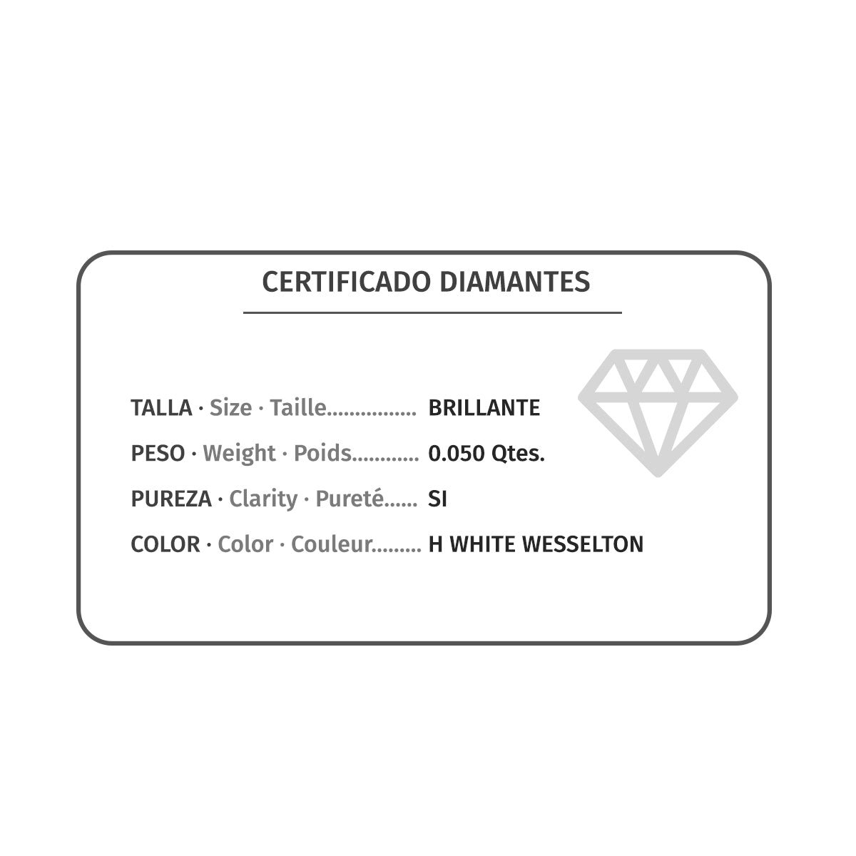18K GARGANTILLA ORO BLANCO CHATON 6 MM DIAMANTE NATURAL 0,050 QTS. H-SI CADENA 42CM