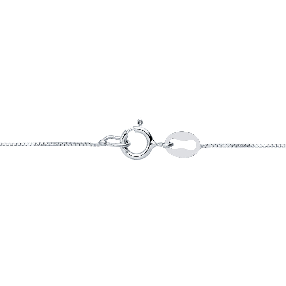 18K COLGANTE CIRCONITA ORO BLANCO 8 MM CADENA 42CM