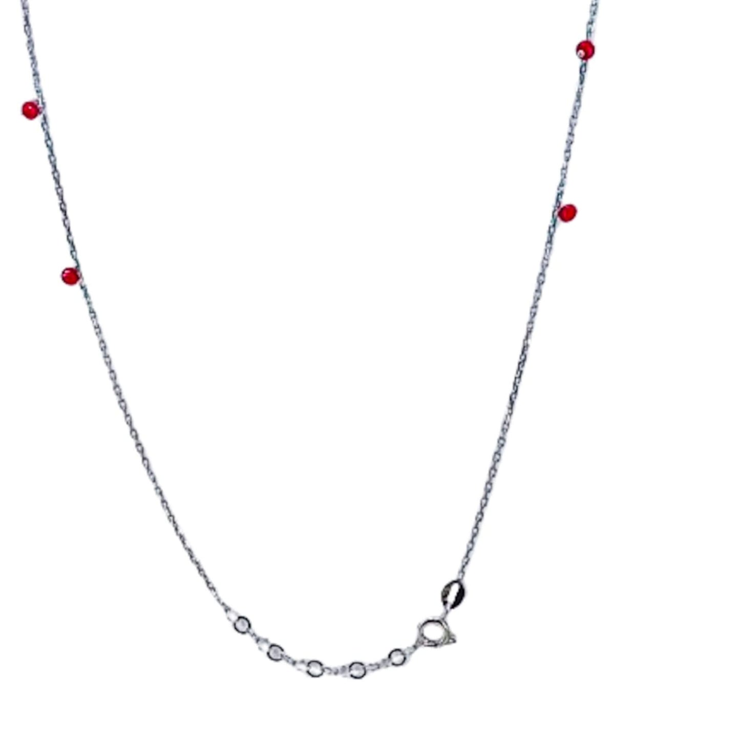 Collar Gargantilla Plata con Flores y Coral Cierre Reasa Joyeria Osnor