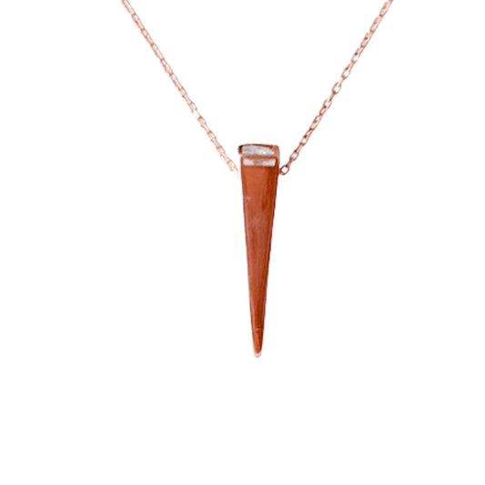 Collar Gargantilla Pico Plata con Acabado Oro Rosa y Circonita. Joyeria Osnor