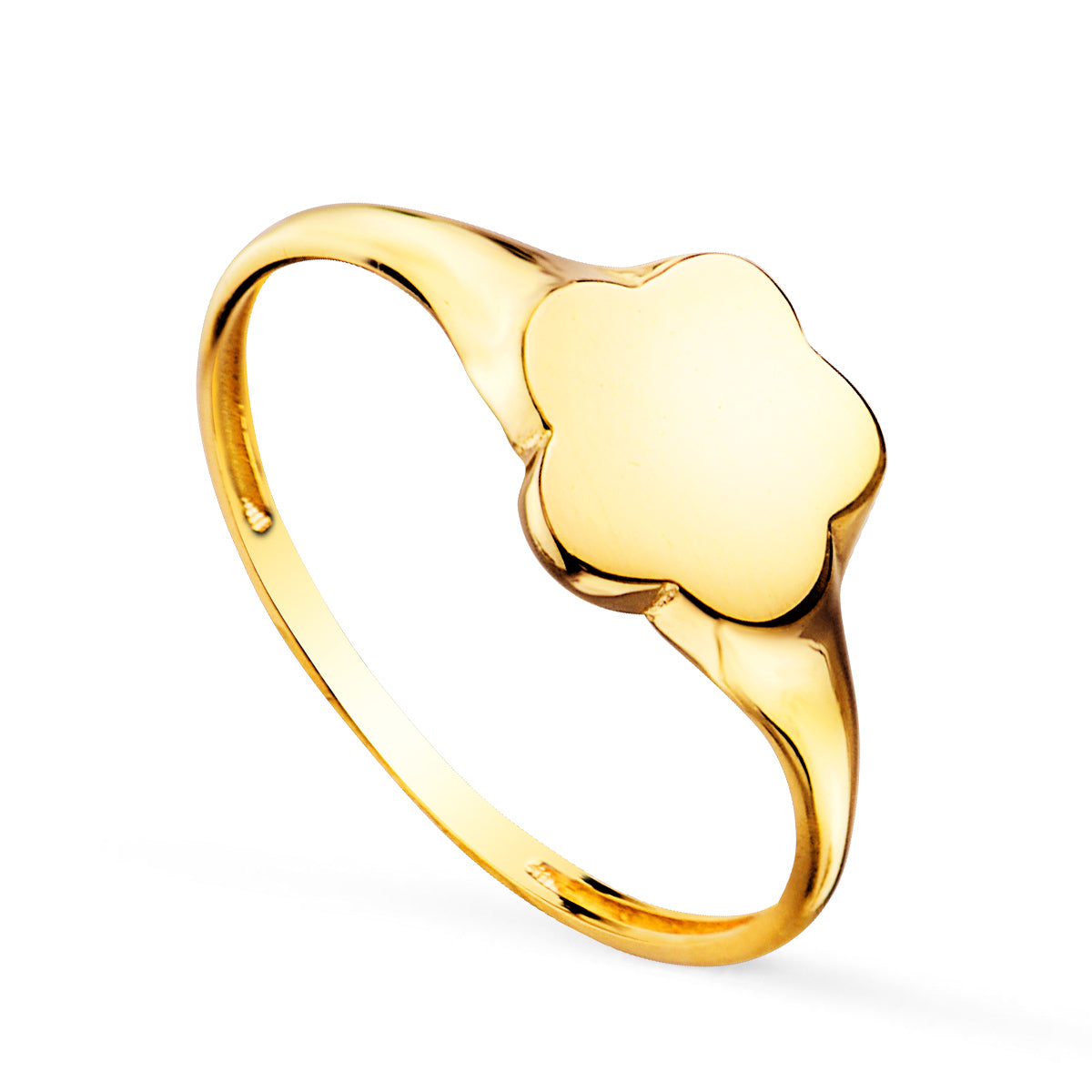18K SELLO MUJER FLOR ORO AMARILLO: TALLA 13