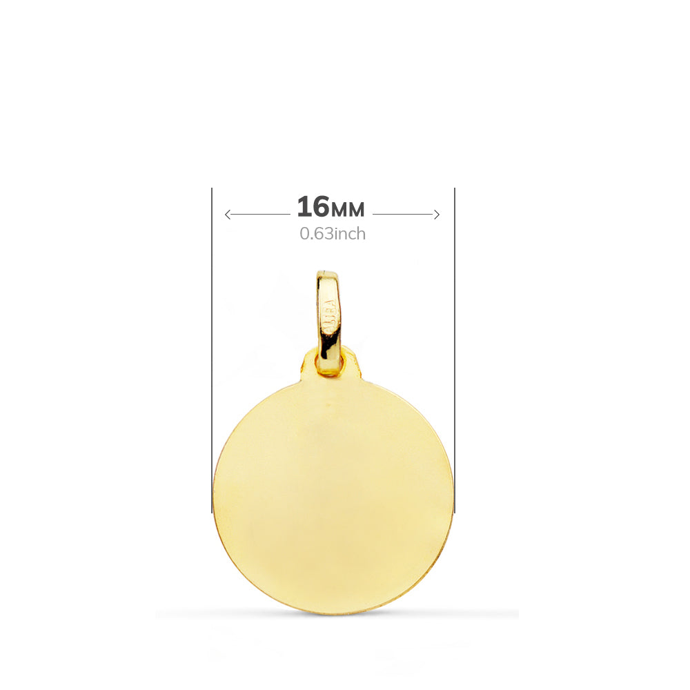 18K MEDALLA ORO AMARILLO MARIA FRANCESA 16 MM