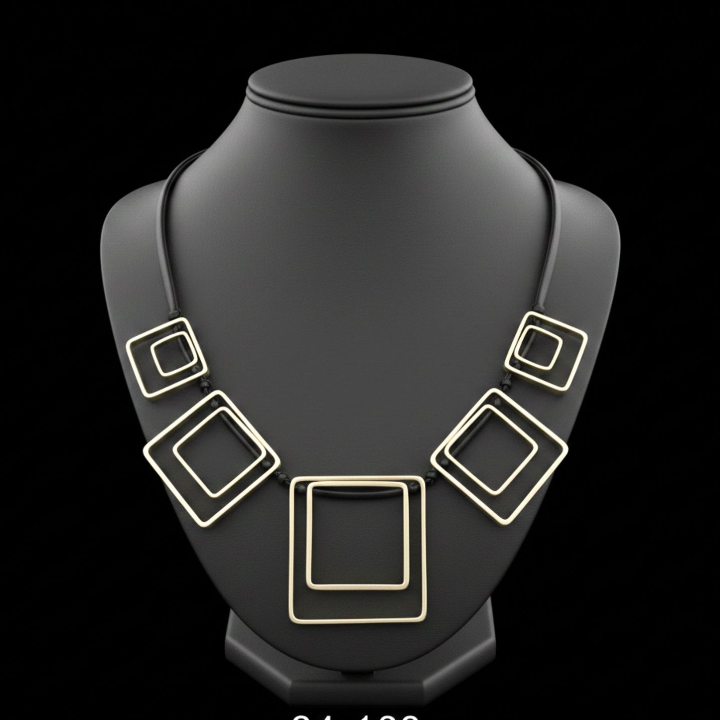 Collar Geométrico Zamak Plateado Unisex – Joyería Osnor