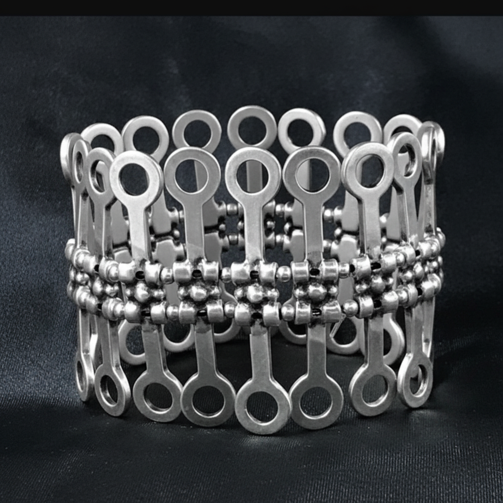 Pulsera brazalete Zamak Osnor elástica círculos geométricos - Vista frontal