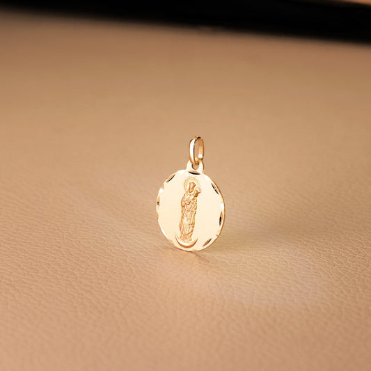18K MEDALLA ORO AMARILLO VIRGEN DE LA ALMUDENA TALLADA 18 MM