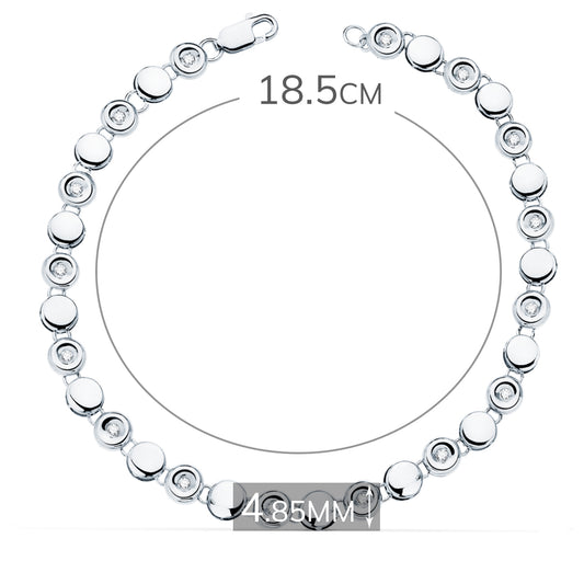 18K PULSERA RIVIERE ORO BLANCO 16 DIAMANTES LABORATORIO 0,240 QTS VS2-G. ANCHO: 4,85 MM. LARGO: 18,5 CM