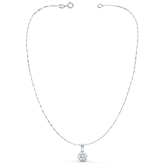 18K COLLAR ORO BLANCO 7 MM DIAMANTES LABORATORIO 0,300 QTS G-VS2 CADENA 42-3CM