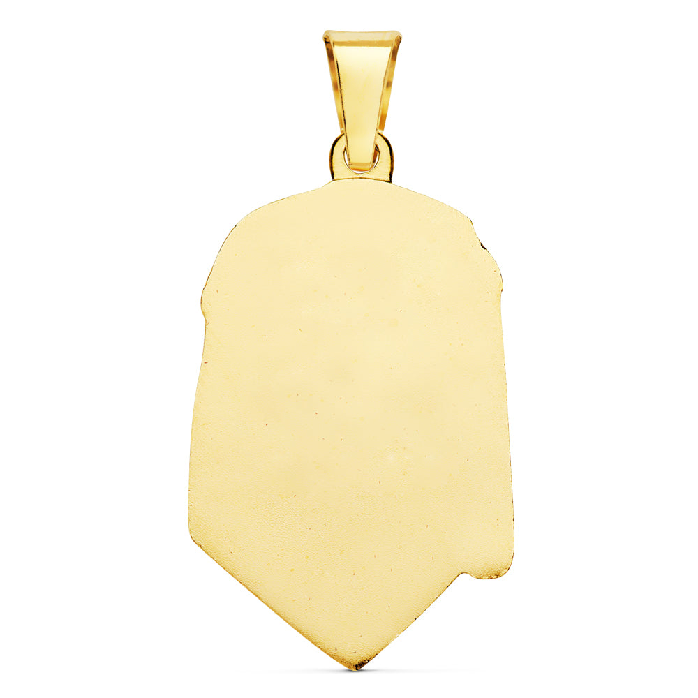 18K COLGANTE ORO AMARILLO CABEZA DE CRISTO DE LAGRIMA 28X17 MM