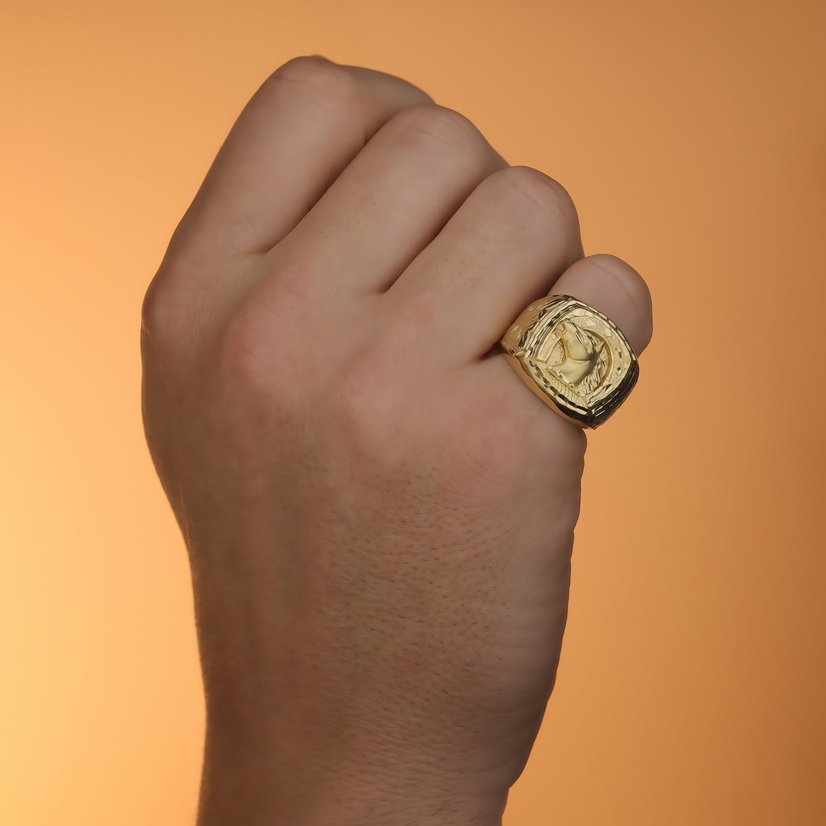 18K SELLO ORO AMARILLO HERRADURA MACIZO CABALLO. ANCHO: 21,5 MM