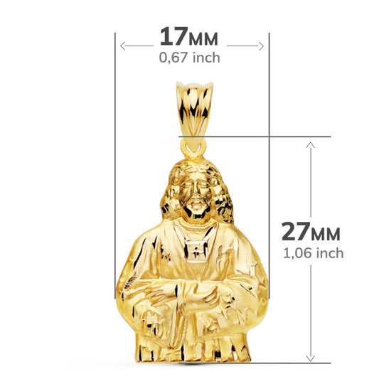 18K COLGANTE ORO AMARILLO CRISTO MEDINACELI SILUETA. 27 X 17 MM