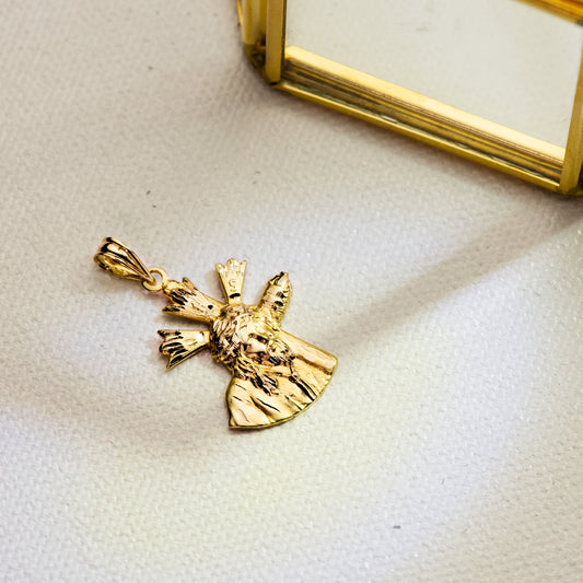 18K COLGANTE CRISTO DEL GRAN PODER SILUETA ORO AMARILLO 24X18 MM