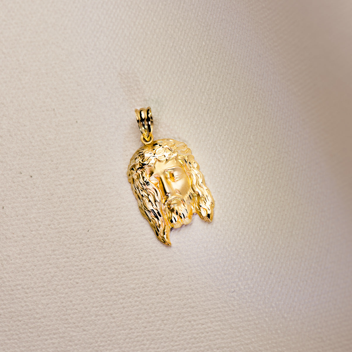 18K COLGANTE COLGANTE ORO AMARILLO CABEZA DE CRISTO 26X16 MM