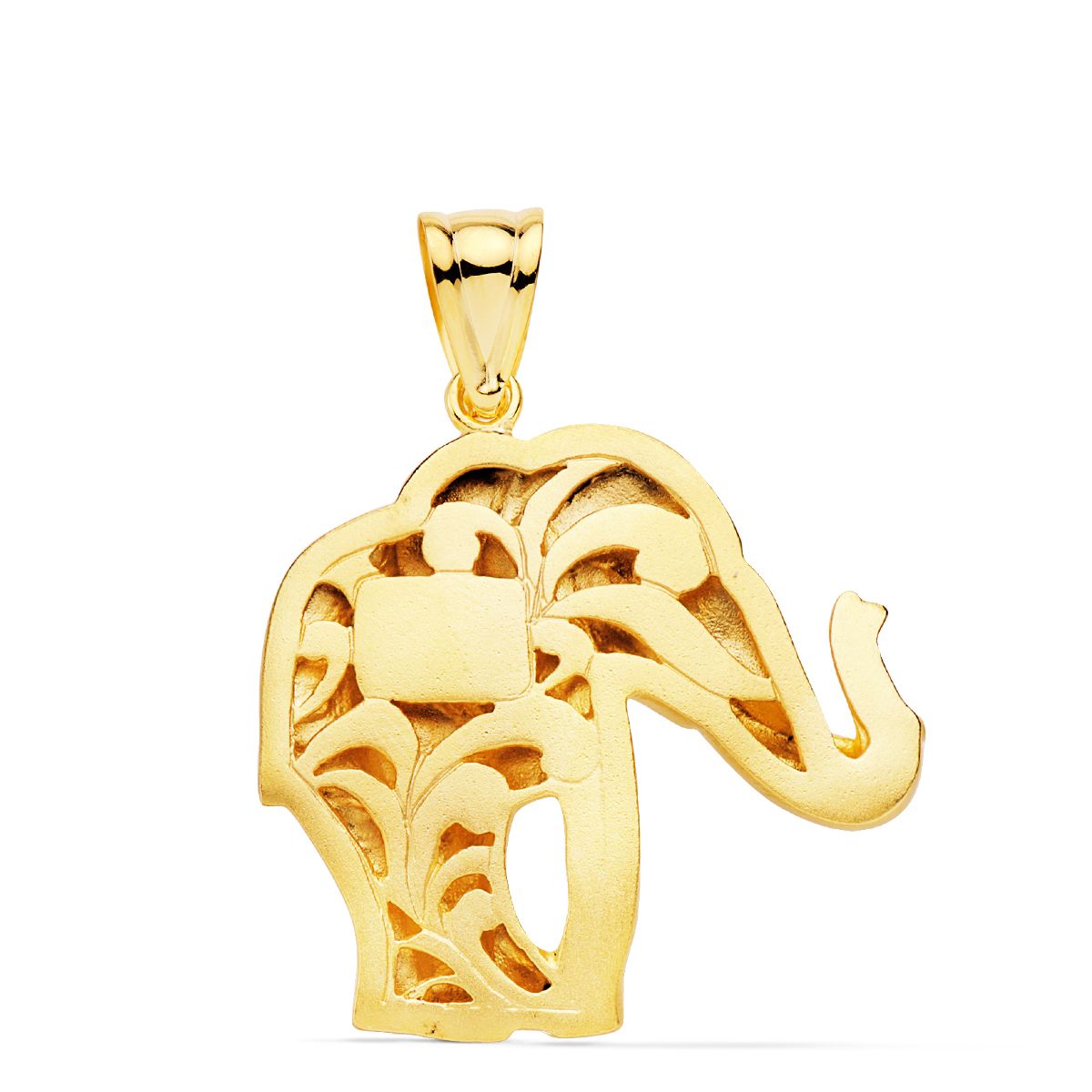 18K COLGANTE ELEFANTE SILUETA ORO AMARILLO 32X30 MM