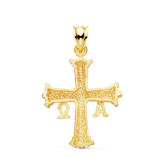 18K CRUZ DE COVADONGA O VICTORIA ORO AMARILLO TALLADA 33 X 25 MM