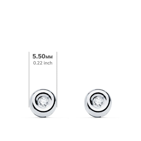 18K PENDIENTES CHATON ORO BLANCO DIAMANTES LABORATORIO 0,040 QTS VS2-G. MEDIDA: 5,5 X 5,5 MM. CIERRE PRESION