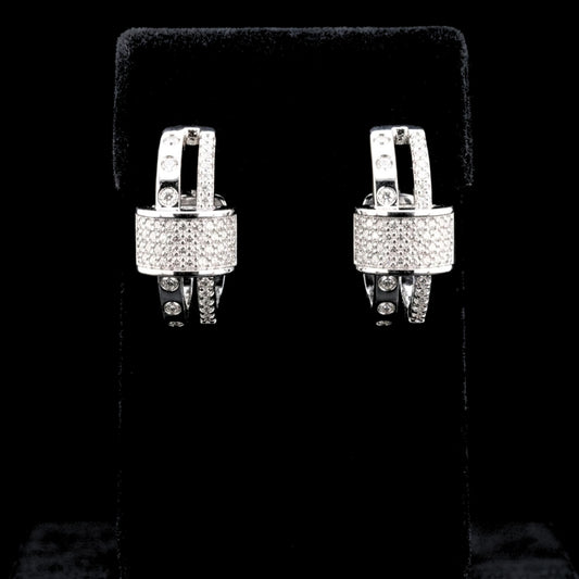 Pendientes Mujer Acero Plateado con Circonitas | Diseño Glamour