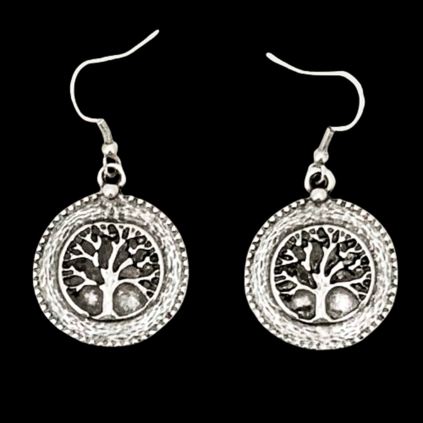 pendiente arbol de la vida exclusivo plateado joyeria osnor zamak