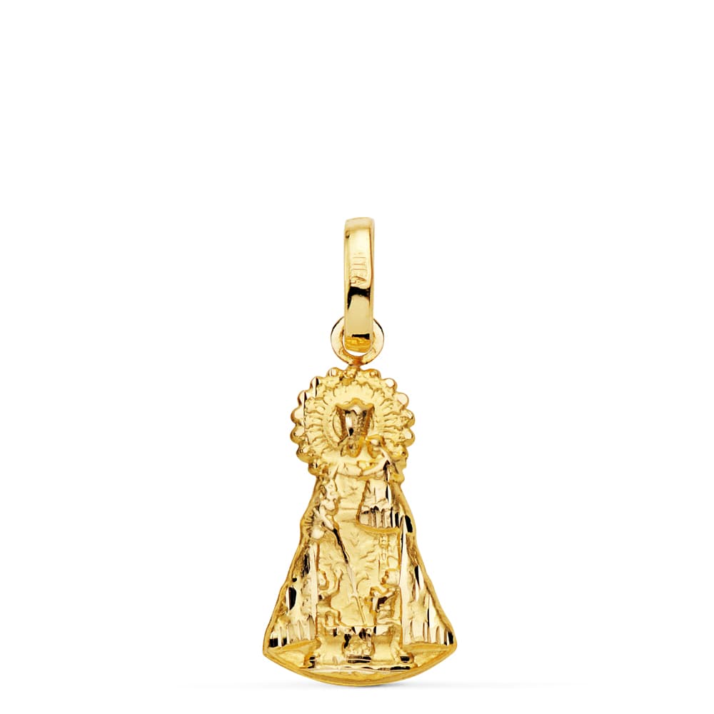 18K MEDALLA SILUETA VIRGEN ORO AMARILLO DE LOS DESAMPARADOS 19X11 MM 1.30 GR