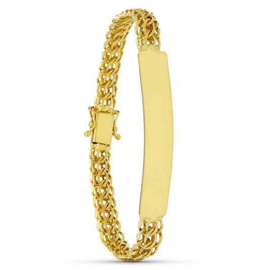 18K PULSERA ESCLAVA ORO AMARILLO CARAQUEÑA 19CM ANCHO 7 MM