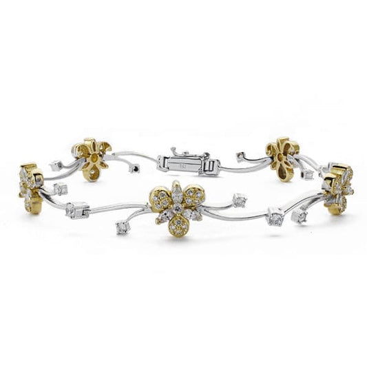 18K PULSERA ORO BICOLOR CIRCONITA LONGITUD 20CM ANCHO 10 MM