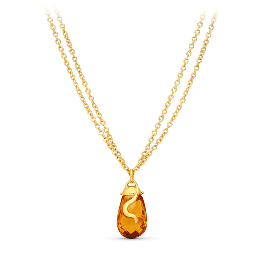 18K GARGANTLLA ORO AMARILLO PIEDRA VERDE 45CM