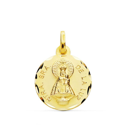 18K MEDALLA ORO AMARILLO NUESTRA SEÑORA DE LA LUZ TALLADA 16 MM