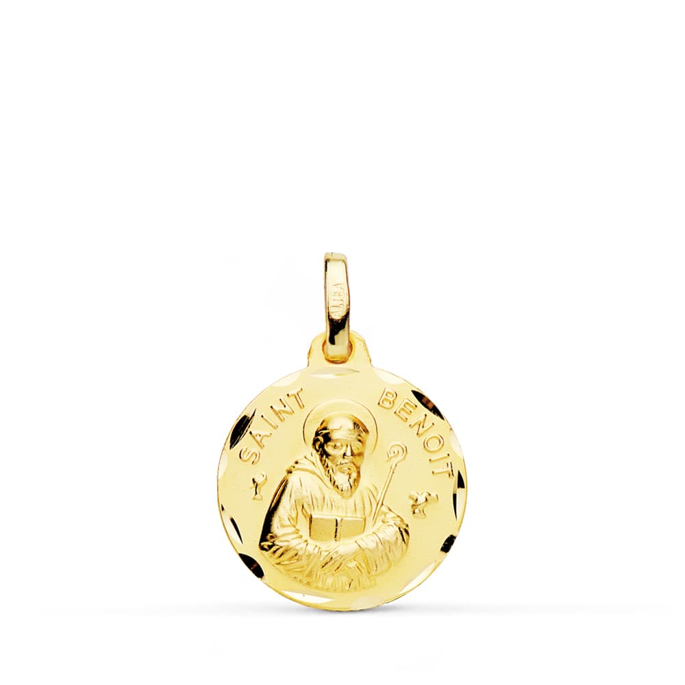 18K MEDALLA ORO AMARILLO SAINT BENOIT 16 MM