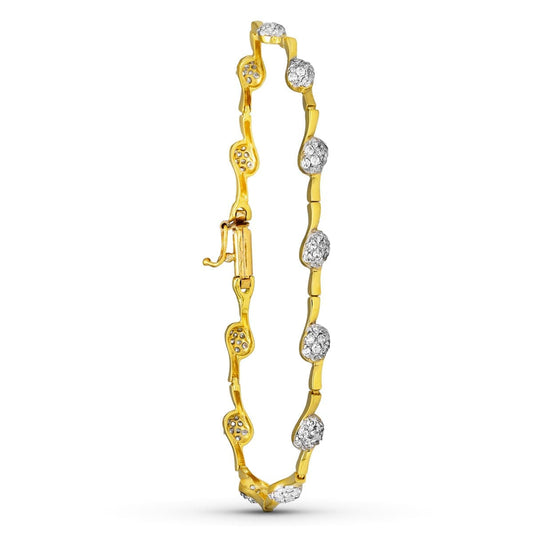 18K PULSERA ORO BICOLOR CIRCONITAS