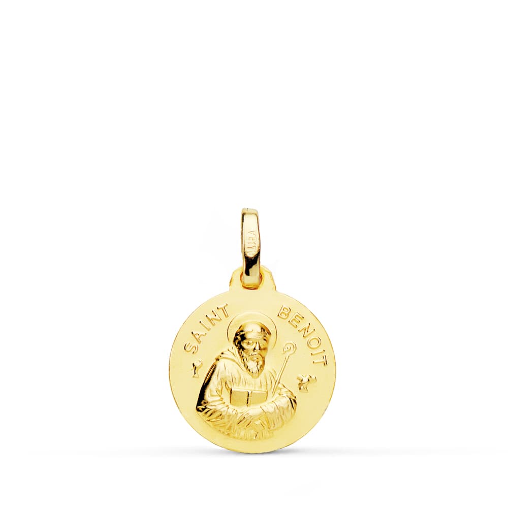 18K MEDALLA ORO AMARILLO SAINT BENOIT 14 MM