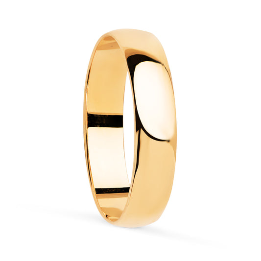 18K ALIANZA ORO AMARILLO LISA BRILLO. ANCHO: 4 MM