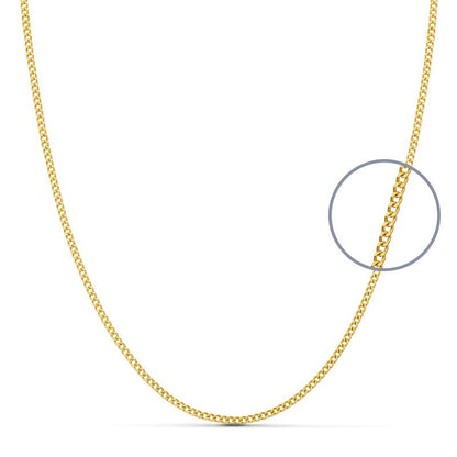 18K CADENA ORO AMARILLO MACIZA BARBADA 40CM 1.2 MM