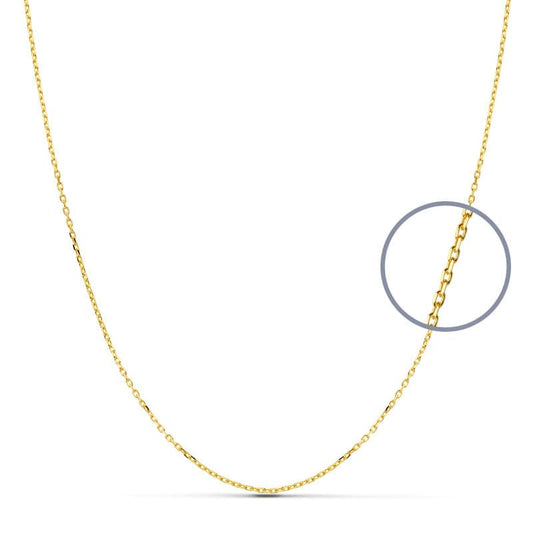 9K CADENA ORO AMARILLO FORZADA MACIZA. ANCHO: 0,7 MM. LARGO: 45CM