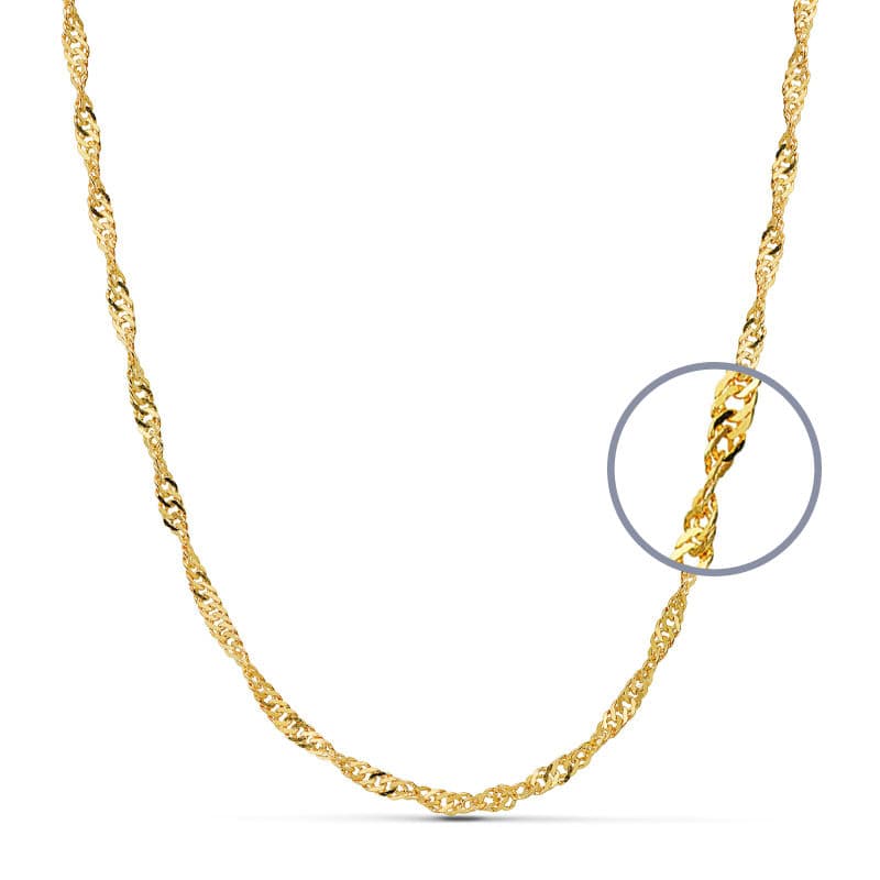 18K CADENA ORO AMARILLO SINGAPUR 40CM 2.7 MM