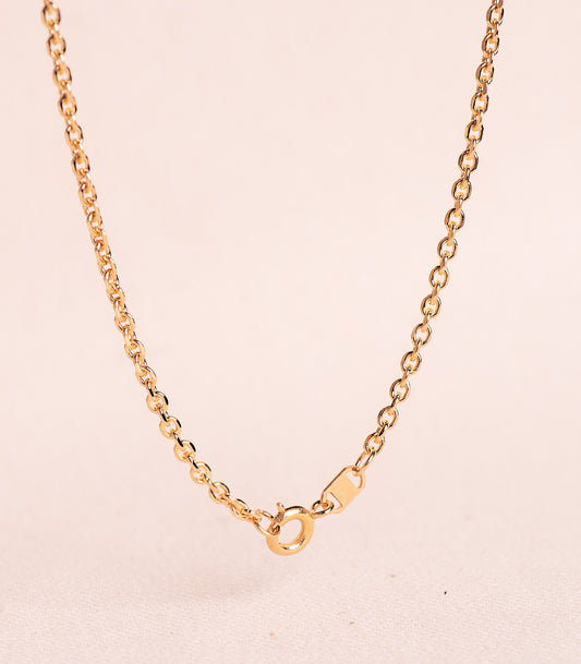 18K CADENA ORO AMARILLO MACIZA FORZADA ESLABON TALLADO. ANCHO: 2,3 MM LARGO: 60CM