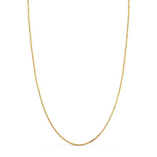 18K CADENA ORO AMARILLO MACIZA FORZADA ESLABON TALLADO. ANCHO: 1 MM LARGO: 60CM
